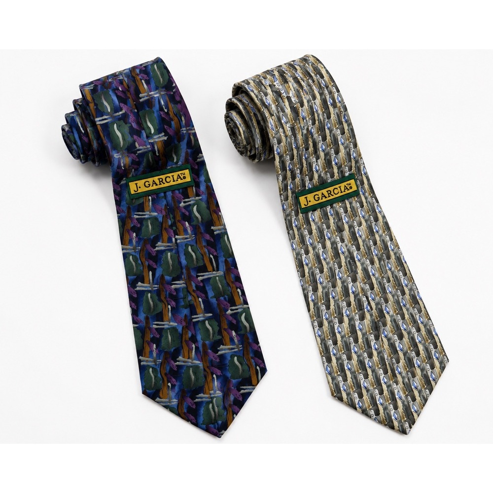 J Garcia‎ Mens Silk Tie Bundle California Mission Twittering Machine 2pc Set